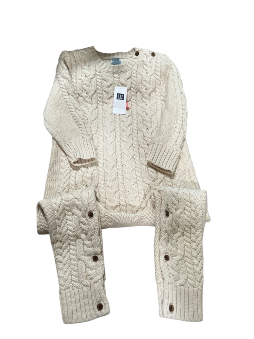 GAP Cream Cable Knit Sweater One Piece 
18-24 months NWT